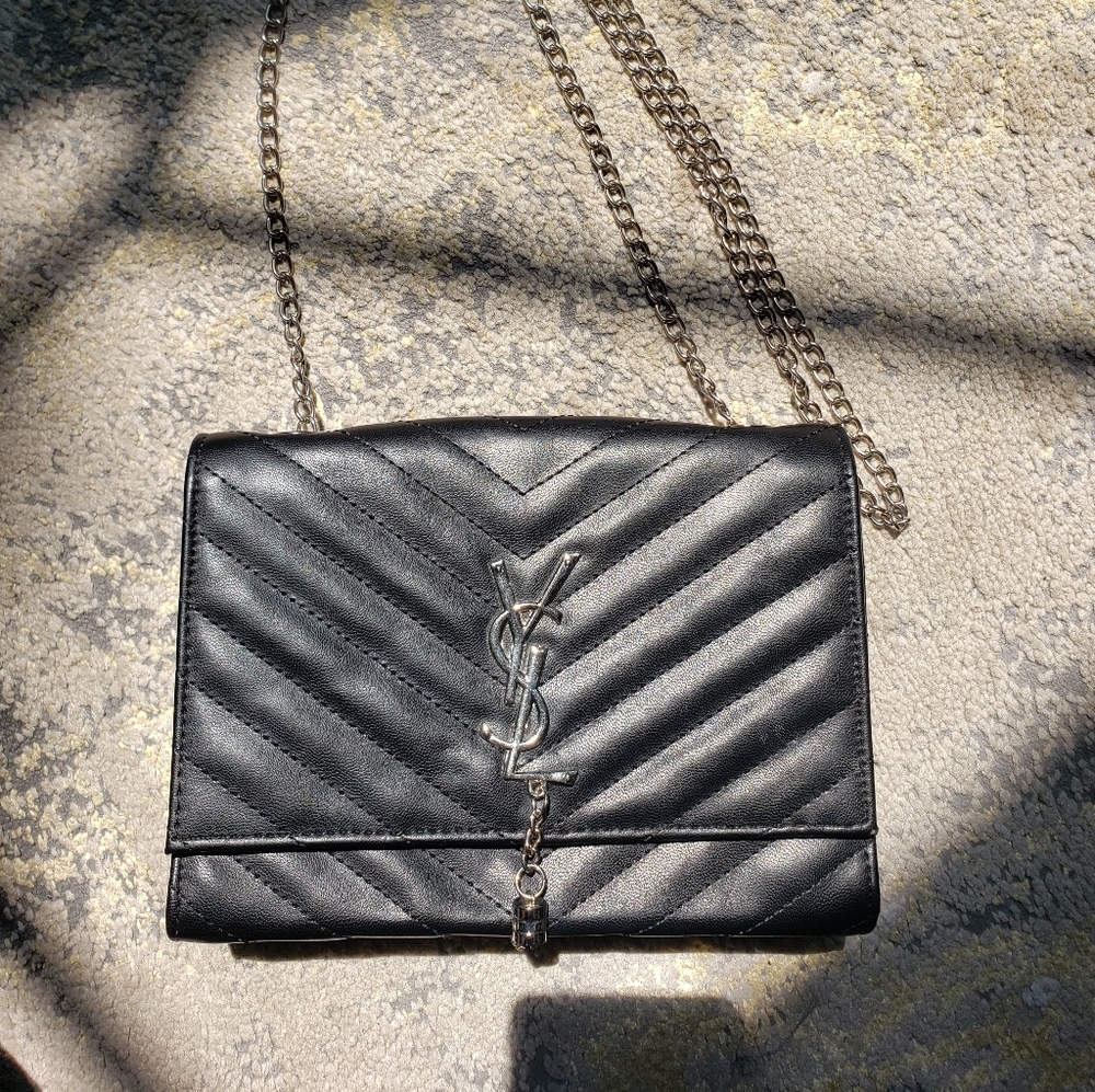 YSL Handbag silver hardware chain strap